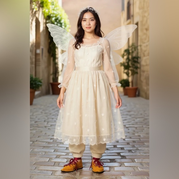 Vintage never been worn Fairy/elfen leather mango shoes with silk laces 8-9 - Picture 4 of 10